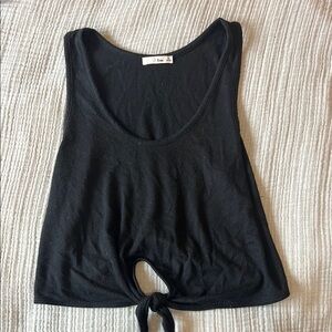 Wilfred Free Black Sleeveless Tie-Front Top